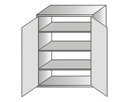 77157053 Szafa biurowa wzmocniona, 2 drzwi, 3 półki z blachy (wymiary: 1500x700x500 mm)