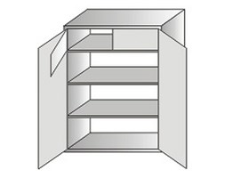77157054 Szafa biurowa wzmocniona ze skarbczykiem, 2 drzwi, 2 półki (wymiary: 1500x700x500 mm)
