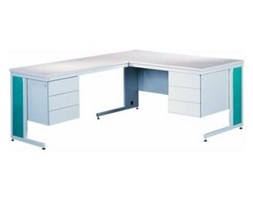 99551876 Biurko z dostawką, 6 szuflad (wymiary: 740x1600x800 mm, 740x1200x600 mm)