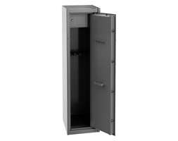 99552647 Szafa do przechowywania broni, 1 drzwi, 1 skarbczyk, przystosowana na 5 szt. broni długiej (wymiary: 400x450x1500 mm)