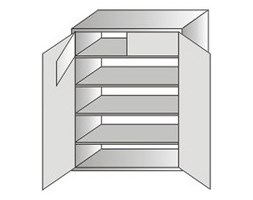 77157038 Szafa biurowa ze skarbczykiem, 2 drzwi, 3 półki (wymiary: 2000x1200x460 mm)
