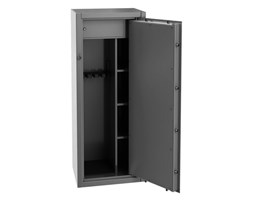 99552648 Szafa do przechowywania broni, 1 drzwi, 3 półki, 1 skarbczyk, przystosowana na 5 szt. broni długiej (wymiary: 600x450x1500 mm)