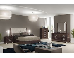 ŁÓZKO 180 PRESTIGE UMBER KOLOR BURSZTYNOWY BRĄZ Z TAPICEROWANYM WEZGŁOWIEM