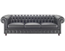 SOFA CHESTER IMPORT Z WŁOCH 212 CM. SKÓRA 100 % WŁOSKA 3 OSOBOWA