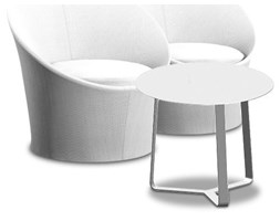 Zestaw mebli ogrodowych LISBON ROUND BIAŁY 70x72x73cm MILOO
