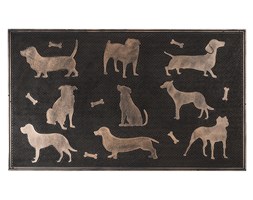 BO-MA Trading Gumowa wycieraczka Psy brązowa patyna, 75 x 45 cm