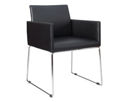 Chair Porto with armrests - black