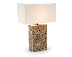 JUNIN Table lamp tropical wood shade white