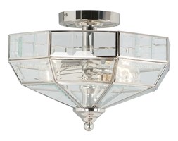 PLAFON METALOWO SZKLANY " MADISON " 2 x 60 W srebrny