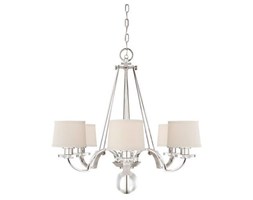 ŻYRANDOL METALOWY Z ABAŻURAMI"NEW YORK"6x60W