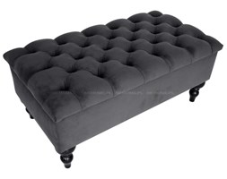 ŁAWECZKA NA NÓŻKACH PIKOWANA SZARA " GREY VELVET FLORE " 117x47cm