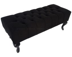 ŁAWECZKA PIKOWANA BLACK VELVET NÓŻKA GIĘTA " ST'GERMAIN " 60x40cm