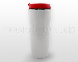 Kubek termiczny 350 ml LADY (biało-czerwony)