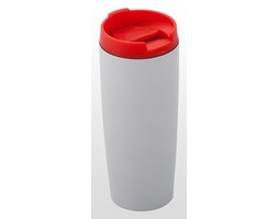 Kubek termiczny 390 ml LADY PLUS (biało-czerwony)