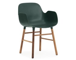 Form Normann Copenhagen ciemnozielone krzesło, fotel z nogami z orzecha