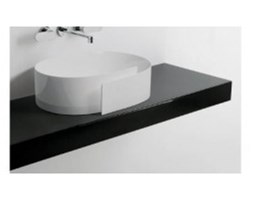 Półka pod umywalki Flaminia Roll 250-80 x 46 x 10 cm, czarny połysk, materiał: pietraluce F6RL56 pietraluce