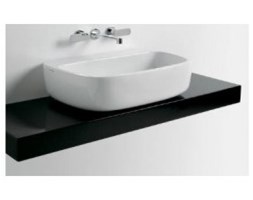 Półka pod umywalki Flaminia Mono' 74, 250-100 x 46 x 10 cm, czarny połysk, materiał: pietraluce F6MN74 pietraluce