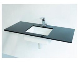 Blat do umywalki Flaminia Fly czarny kryształ, 200-80 x 50 x 1,5 cm FY48PC