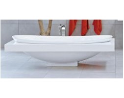 Półka/ blat wannowy Flaminia IO 200 x 90 x 13 cm, pietraluce: biały połysk, z otworem do zabudowy wanny 193 cm IO84M1 pietraluce