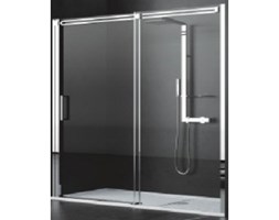 Drzwi prysznicowe przesuwne Novellini Elysium Diamanti 2P 146-151 cm z elementem stałym - wersja prawa, chrom, przeźroczyste DIAMA2P150D-1K