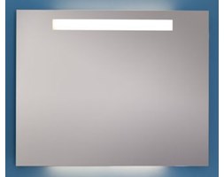 Kraft HORIZONT Lustro 100 x 70 cm z podświetleniem przednim poziomym oraz dolnym podświetlającym umywalkę i górnym oświetlającym ścianę nad lustrem.