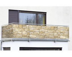 Osłona balkonowa z motywem kamienia dekoracyjnego - 500 x 85 cm, WENKO