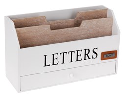 Organizer na biurko LETTERS z szufladką - drewniany