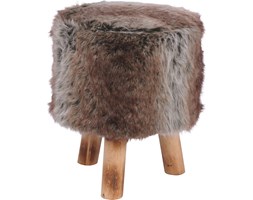 Taboret FUR BROWN, stołek, podnóżek