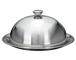 Metalowa patera na ciasta i przekąski z kloszem Ø 24 cm