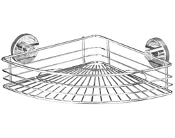 Narożna półka łazienkowa BARI, Vacuum-Loc - stal chromowana, WENKO