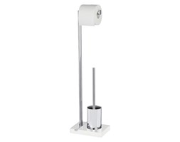 Stojak na papier toaletowy i szczotkę do WC, NOBLE WHITE - 2 w 1, WENKO