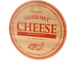 Drewniana deska do sera CHEESE - okrągła