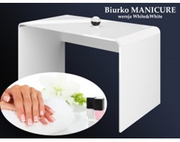 Biurko MANICURE 130 całe białe wysoki połysk