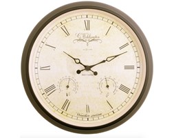 Nextime :: Wall Clock Aaltje Weather Station black DIA 25cm