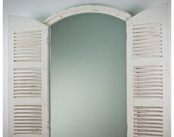 Mufida Okno Białe Przecierane Lustro Dekoracyjne VINTAGE 80x120cm