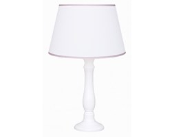 Lampa nocna biała z różową lamówką