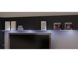 Panel z półką szklaną 90 cm Diamond czarny z oświetleniem