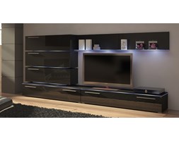 Szafka RTV 150 cm Diamond Czarna z oświetleniem
