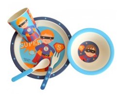 Zestaw naczyń EKO dla chłopców – Bamboo Dinner Set Guy (5 szt)