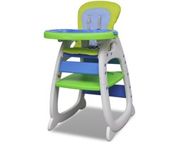 vidaXL Krzesełko do karmienia 3w1 Niebiesko-Zielone