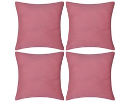 vidaXL 4 Różowe bawełniane poszewki na poduszki 40 x cm