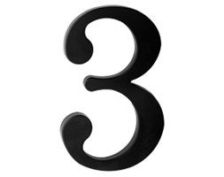 Plastikowa cyfra na dom "3", czarna
