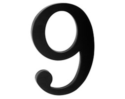 Plastikowa cyfra na dom "9", czarna