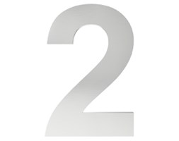 Cyfra na dom "2", stal nierdzewna - oznaczenie budynku