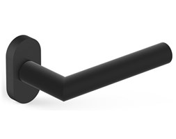 Czarne klamki L-FORM Nova - do drzwi profilowych; aluminium, PVC, PCV