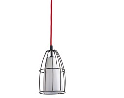 FRAME S lampa wisząca S 1 x 40W E14 ( surowa stal, przewód czerwony) KASPA 10332101