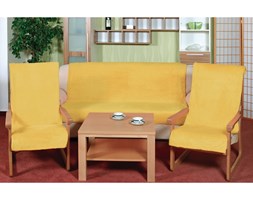 Bellatex Narzuty na kanapę i fotele Korall micro żółty 3+1+1
