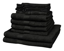 vidaXL Kompletny zestaw czarnych ręczników Bawełna 100% 500 gsm x12
