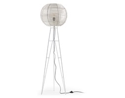 SALTA Floor lamp metal, white rattan shade