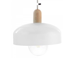 Lampa skandynawska z kloszem i lnianym przewodem